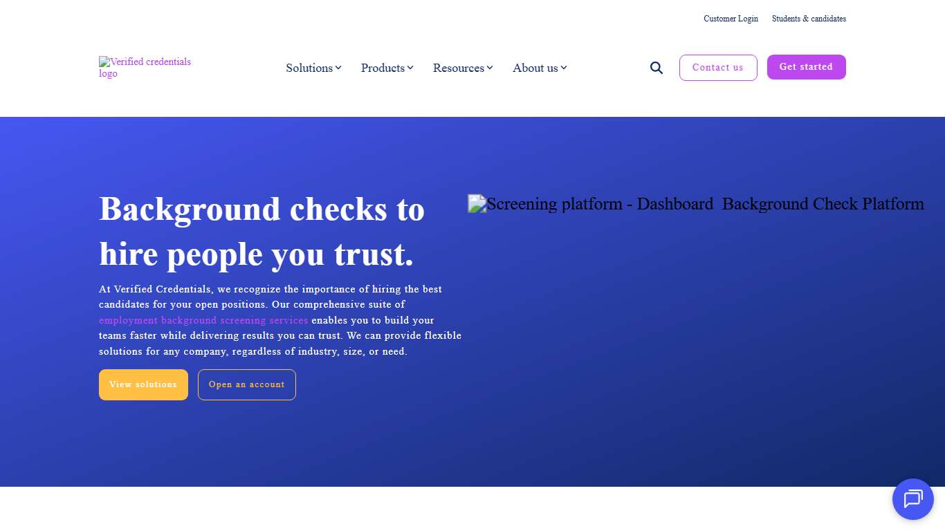 Verified Credentials | Trusted Background Screening